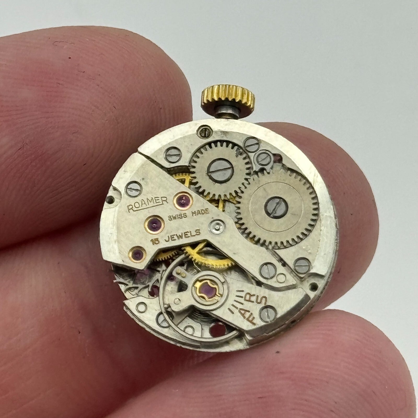 22.2mm Roamer MST 450 Manual Wind 15 Jewels Watch Movement Swiss Made PARTS