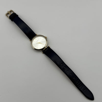 Infinite Ladies Quartz Watch Silver Dial Blue Leather Strap Japan Working 28mm