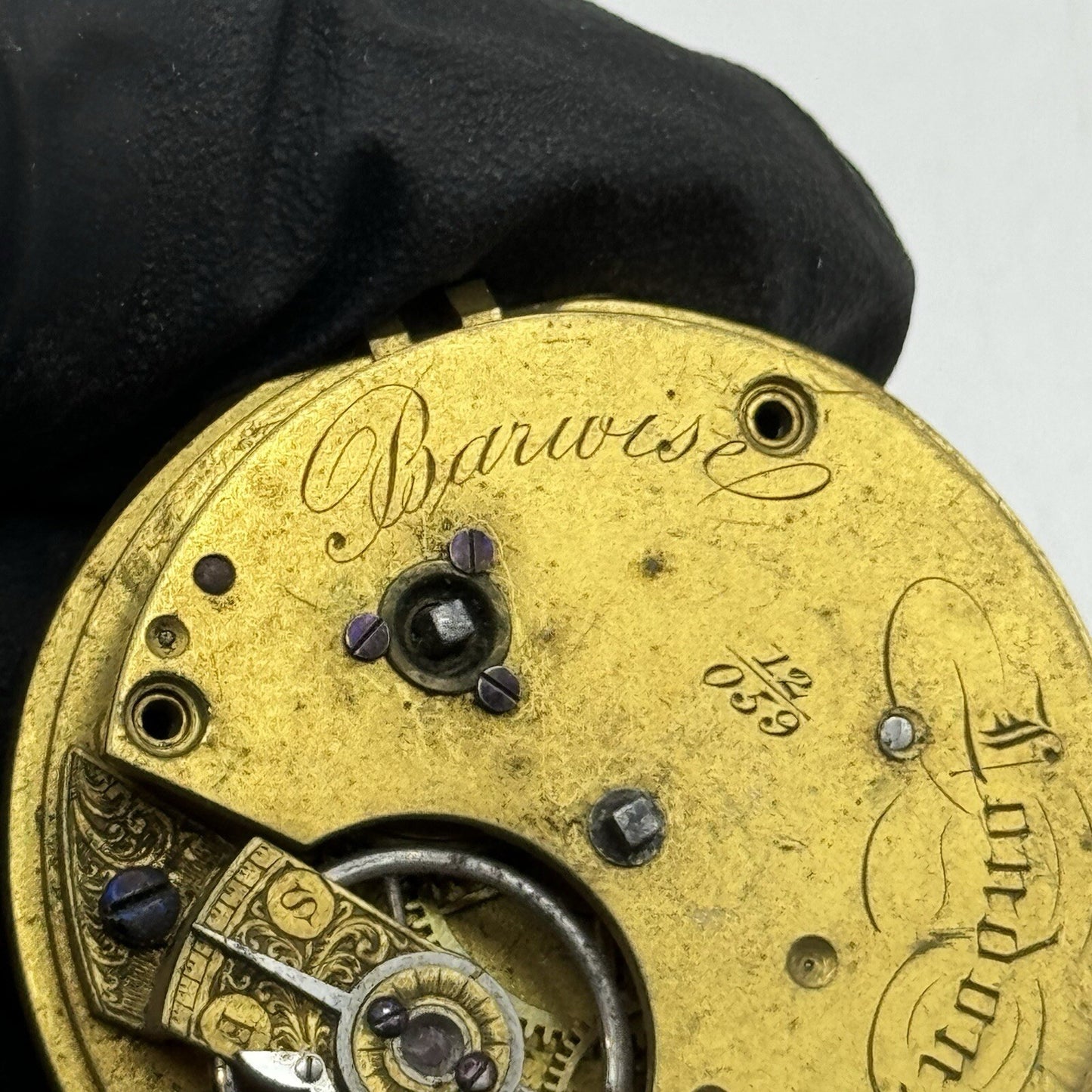 37.3mm Barwise London Antique Fusee Pocket Watch Movement FOR PARTS Repair