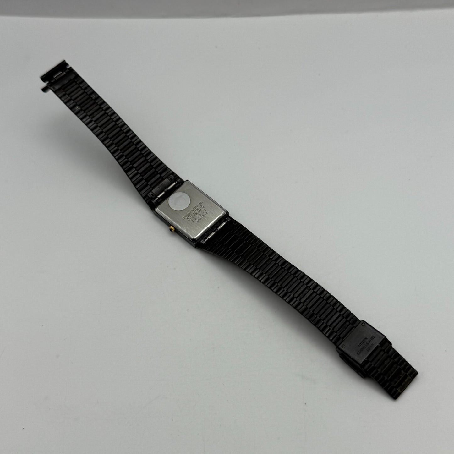 22mm Working Vintage Ladies Citizen CQ Black Dial & Strap Quartz Watch 8 Inches