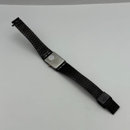 22mm Working Vintage Ladies Citizen CQ Black Dial & Strap Quartz Watch 8 Inches