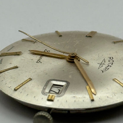 AS 1702/03 Rotary Date Watch Movement Manual Wind Vintage Parts Repair 25.8mm
