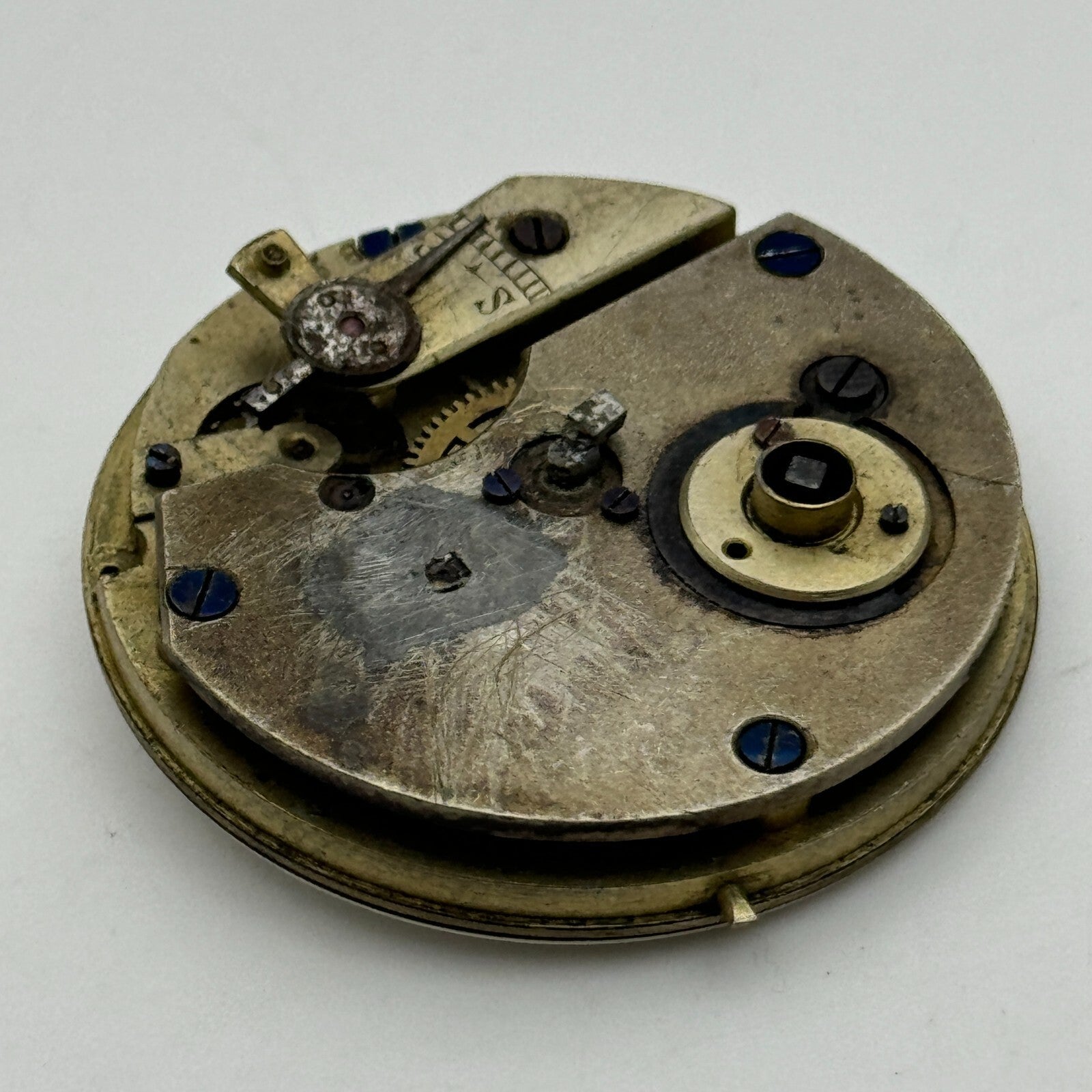 36.2mm Antique Key Wound Partial Pocket Watch Movement PARTS REPAIR SPARES