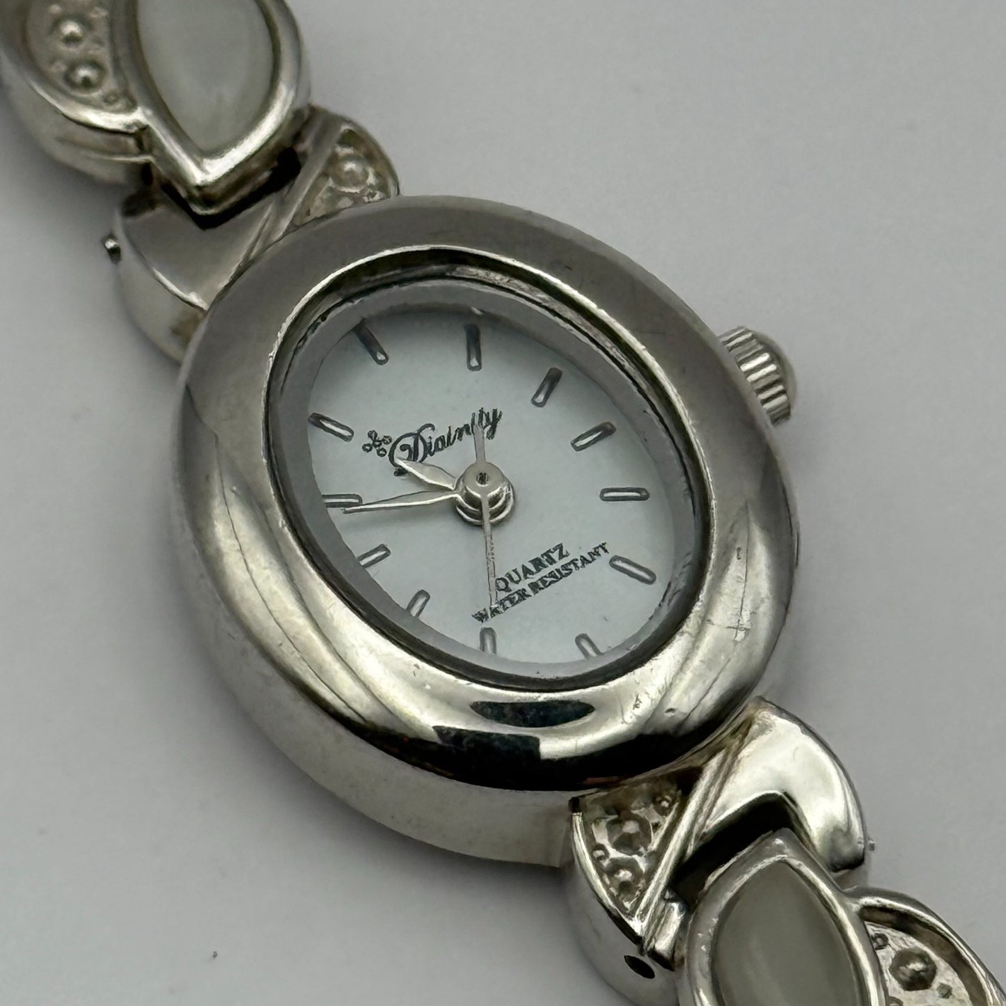 Divinity Ladies Quartz Watch Oval Dial Silver Tone Bracelet Working 19mm