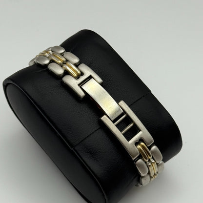 25mm Working Ladies Yves Rocher Two Tone Quartz Bracelet Watch 6.5 Inches