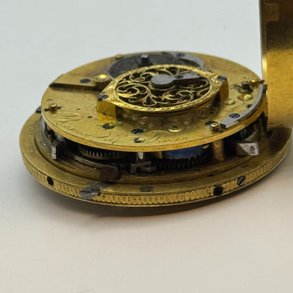Complication French Pocket Watch Movement Signed A Paris Antique Parts / Repair