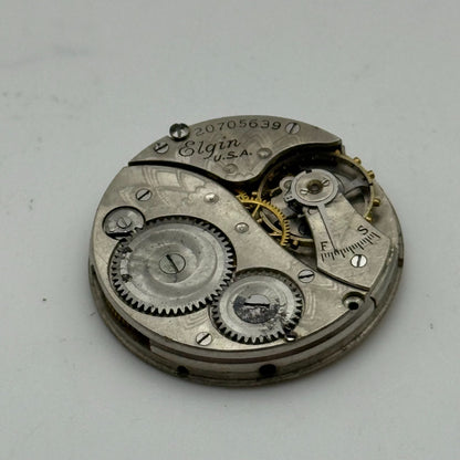 1918 Antique 6/0s Elgin 431 Model 2 American Watch Movement PARTS REPAIR SPARES