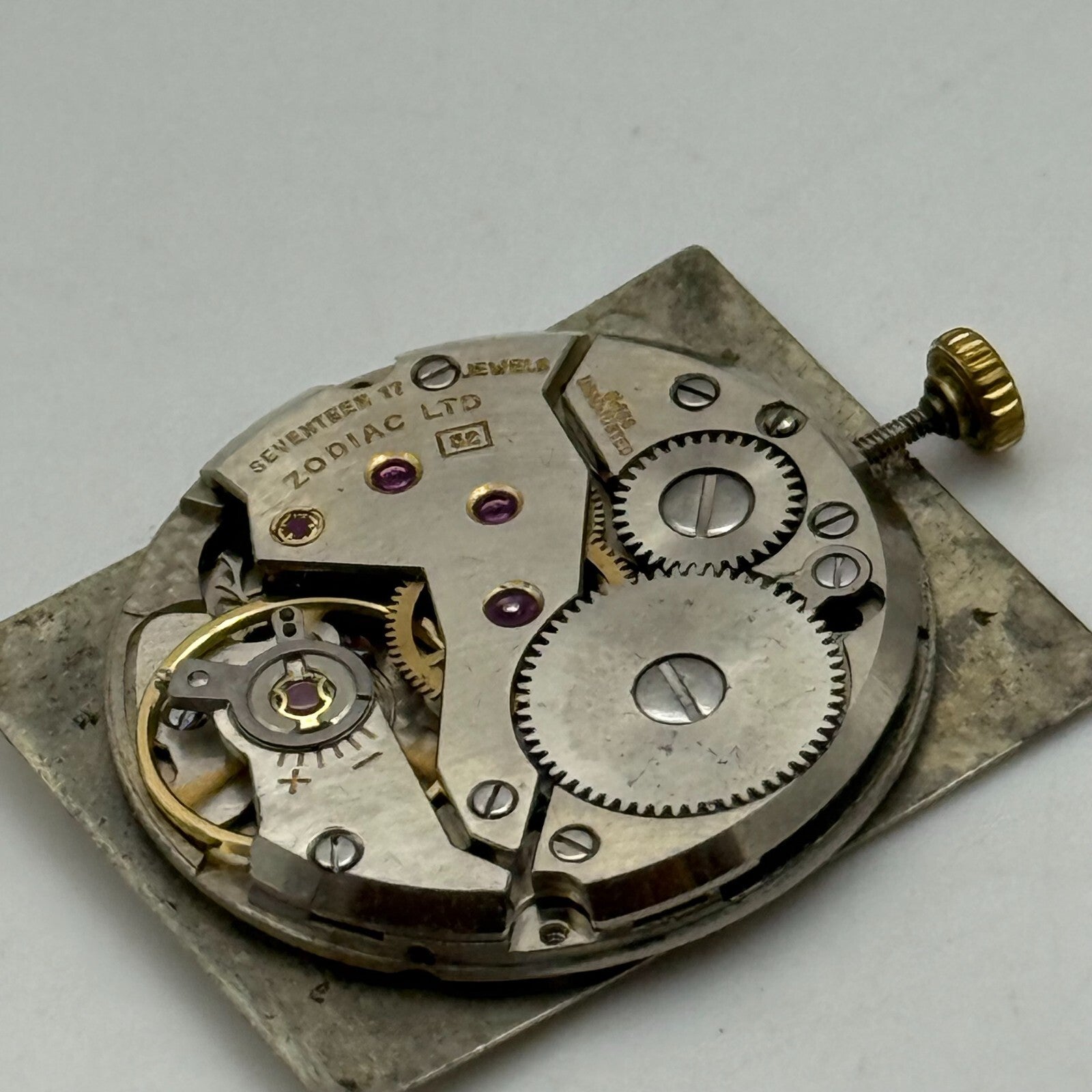 21.9mm Running Vintage Zodiac Cal 52 Favre Leuba Watch Movement PARTS REPAIR