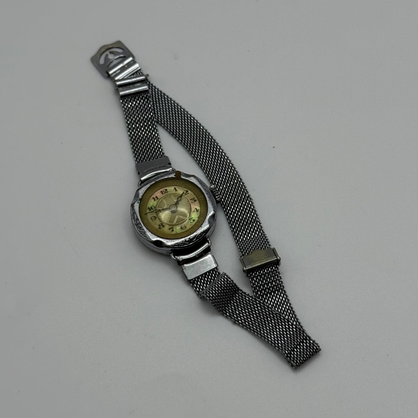 21mm Vintage Ladies Art Deco Mother Of Pearl Dial Manual Wind Watch PARTS REPAIR