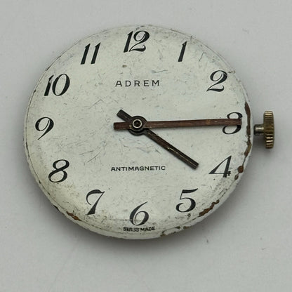 26.9mm Men's Adrem EB 8800 Manual Wind Watch Movement Swiss Vintage PARTS SPARES