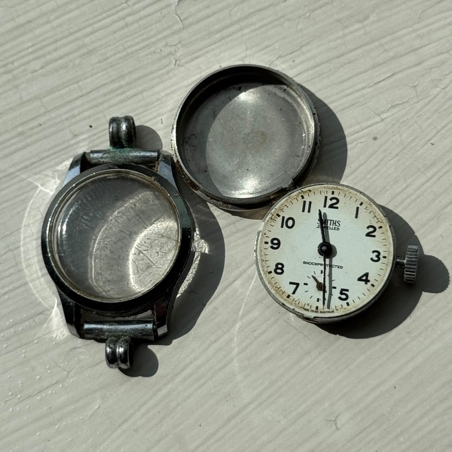 Vintage 21mm Smiths Cal 201 Jewelled Sub Second Manual Wind Watch PARTS / REPAIR