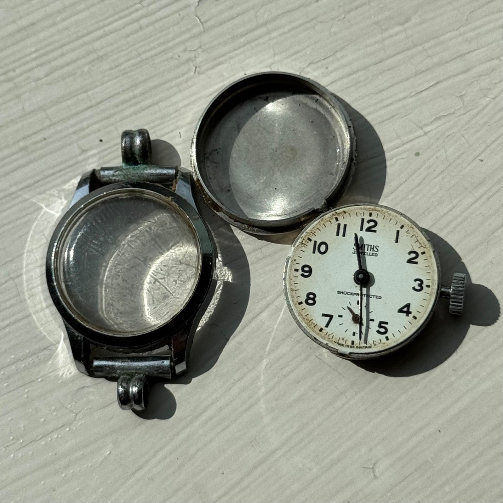 Vintage 21mm Smiths Cal 201 Jewelled Sub Second Manual Wind Watch PARTS / REPAIR