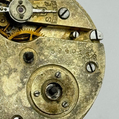 35.9mm Antique Interesting Key Wound Pocket Watch Movement PARTS REPAIR SPARES