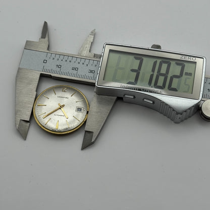 FHF 909 Automatic Watch Movement Garrard Date 25 Jewels Vintage Parts 31.8mm