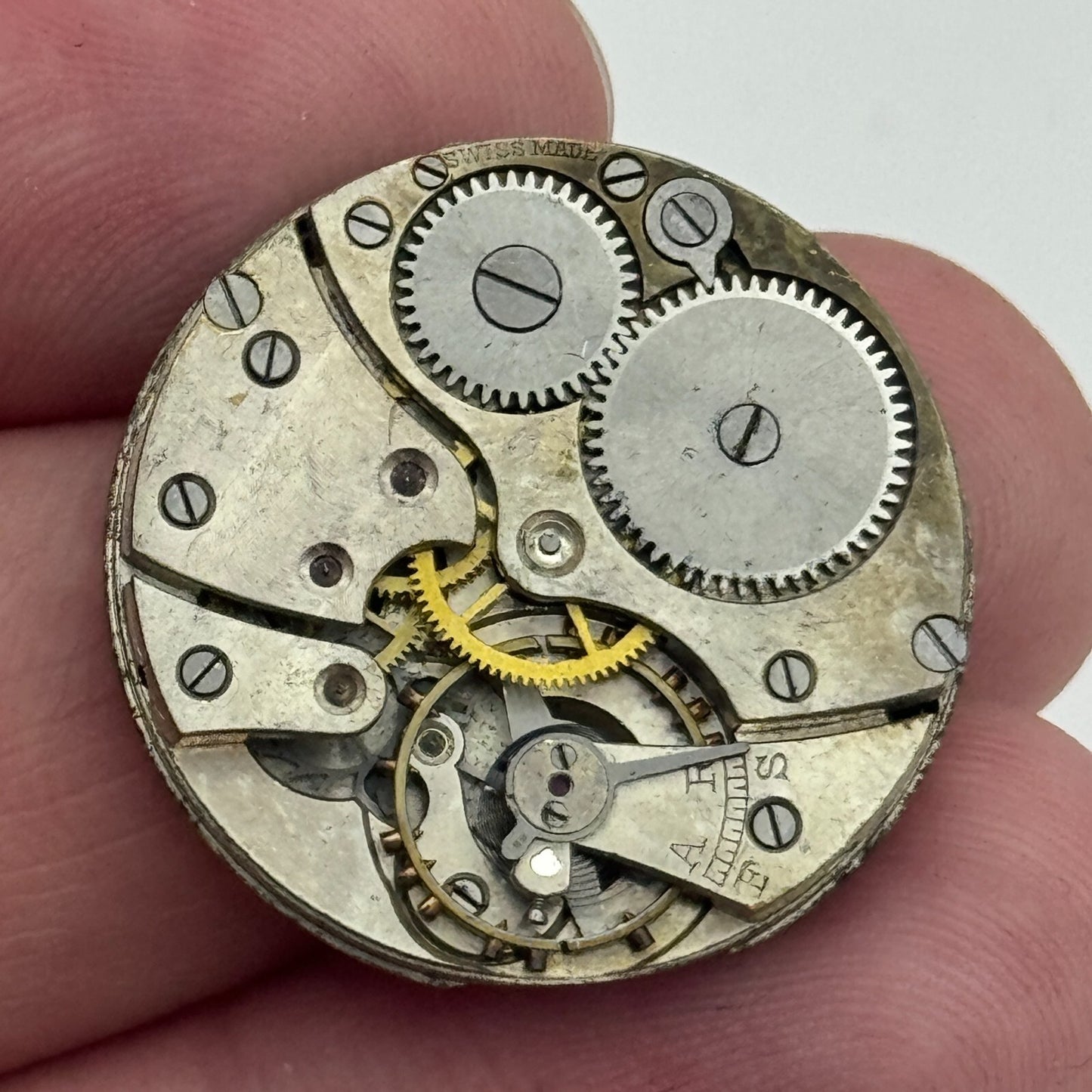 25.4mm Unidentified Roman Numerals Trench Watch Movement Manual Wind PARTS SPARE