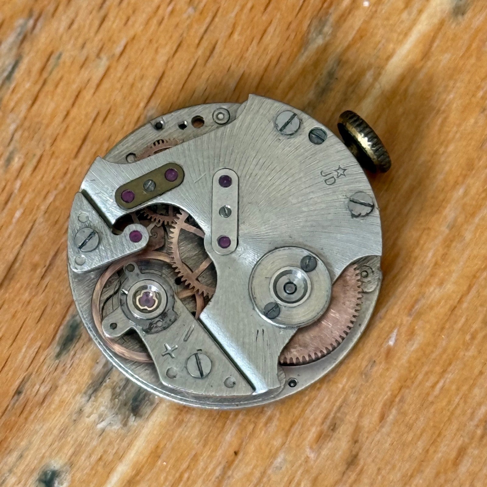 25mm Vintage Hinged Case Newmark Crescent England Nickel Chrome JD Watch PARTS