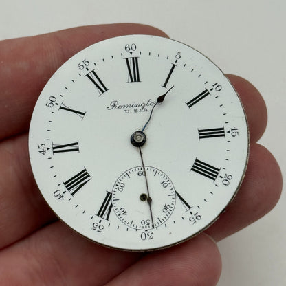 43.1mm Antique Remington USA 11 Jewels Hunter Pocket Watch Movement PARTS SPARES