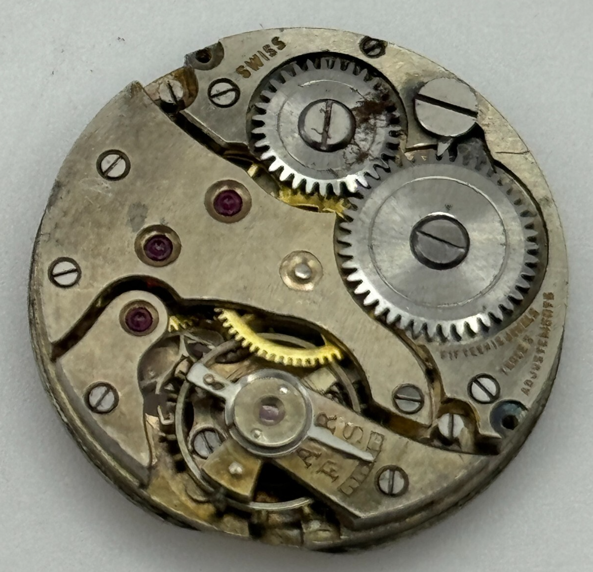 23.6mm Balance Ok 15 Jewels 3 Adj Swiss Vintage Manual Wind Watch Movement PARTS
