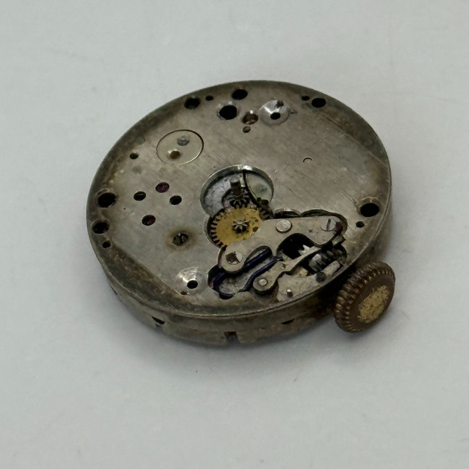 23.2mm Vintage 15 Jewels Swiss Trench Watch Movement Manual Wind PARTS REPAIR