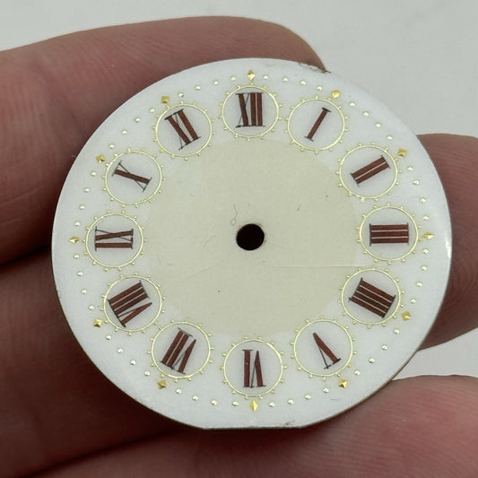 33mm Antique Beautiful Porcelain Patterned Pocket Watch Dial Spares Parts