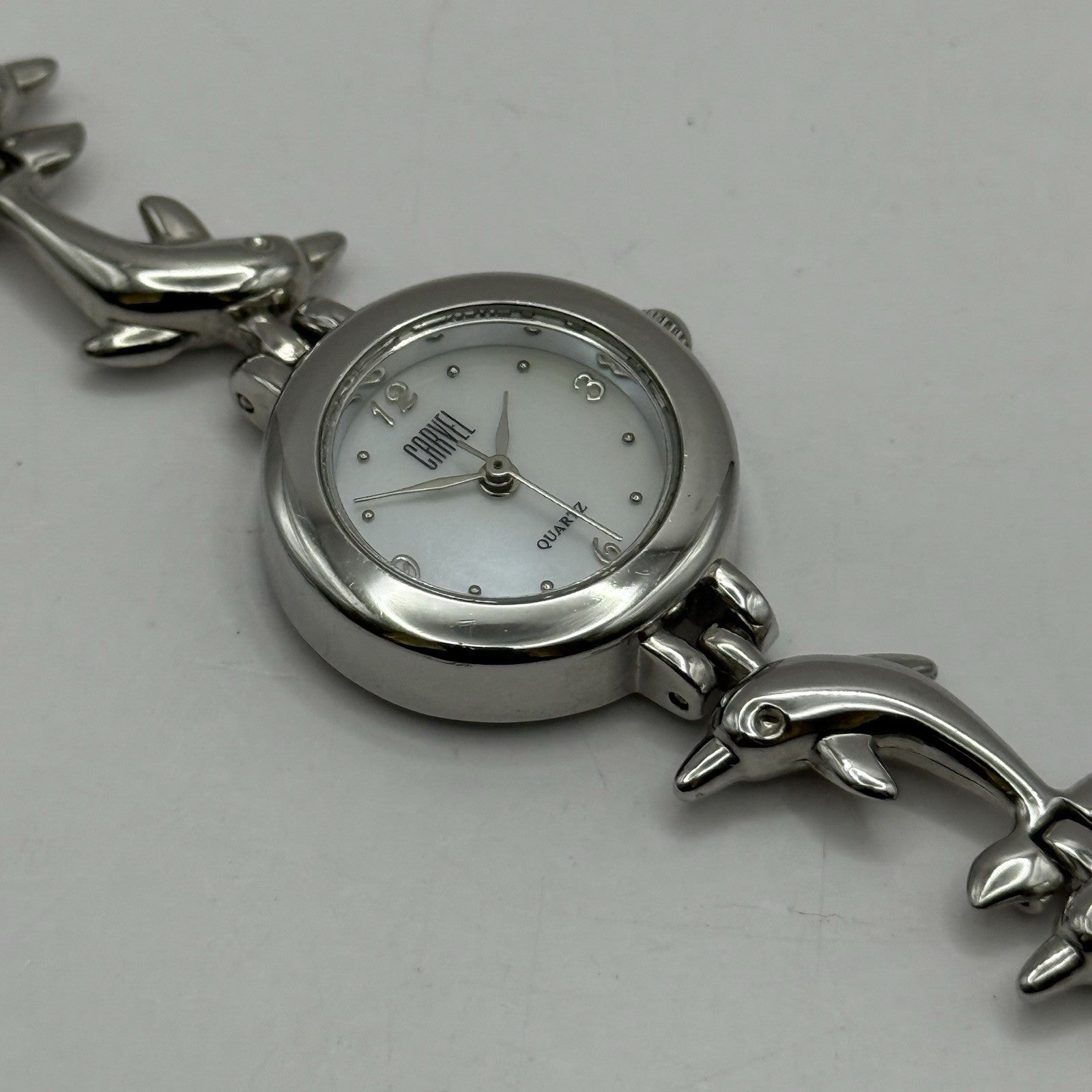 22mm Working Ladies Carvel Dolphin Stainless Steel Quartz Watch 5.75 Inches
