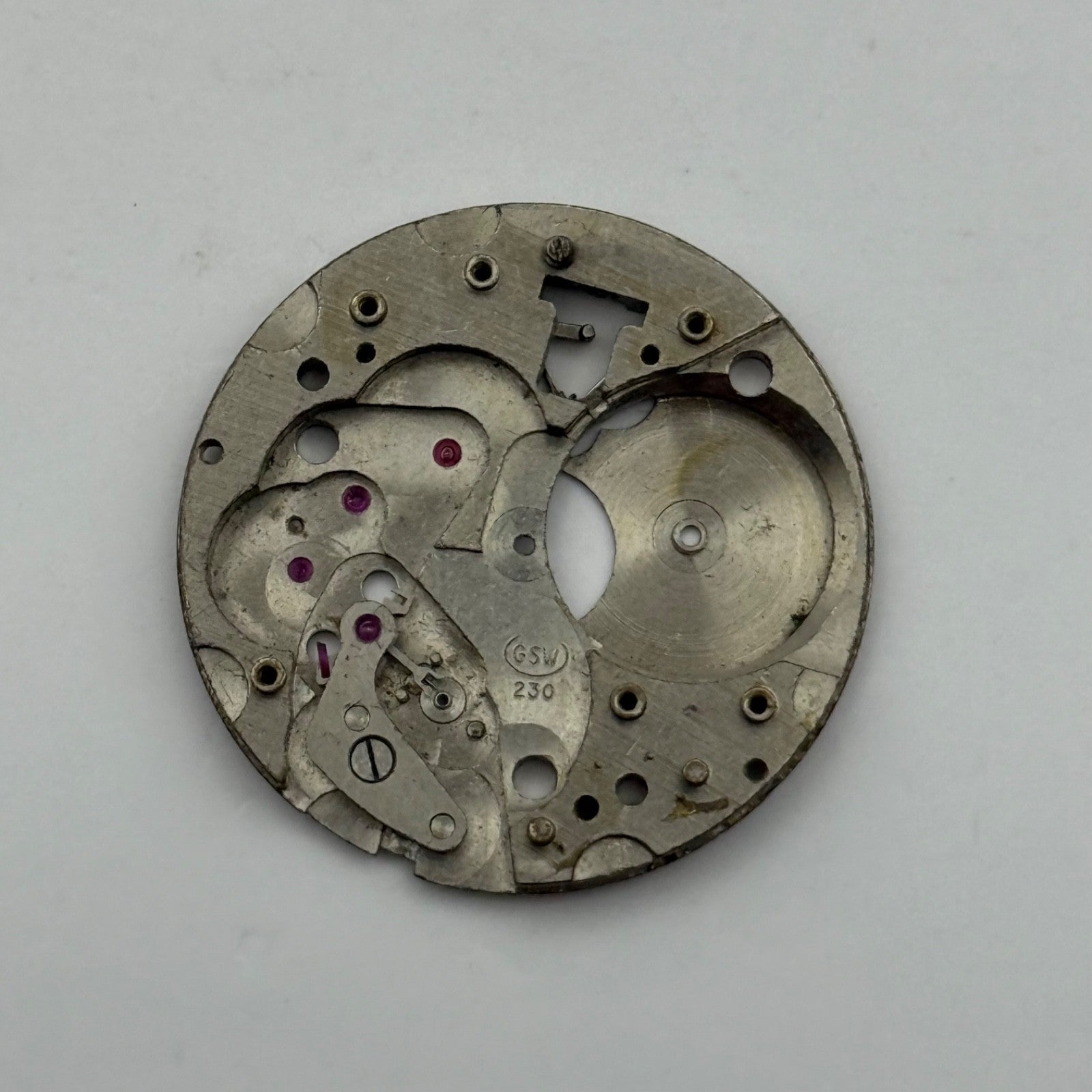 GSW Geneva Sport 230 Watch Movement Main Plate Vintage Swiss Parts 23.6mm