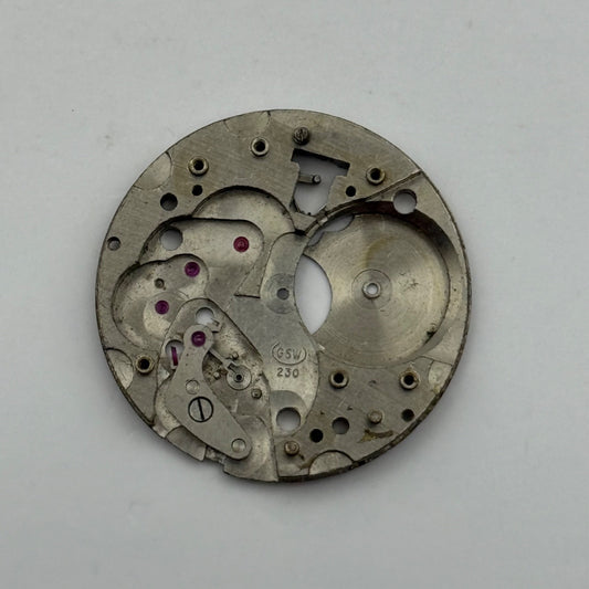 GSW Geneva Sport 230 Watch Movement Main Plate Vintage Swiss Parts 23.6mm