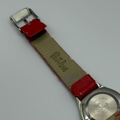 32mm Working Valentin Ramos Ladies 32mm Quartz Watch Needs New Strap Red Dial