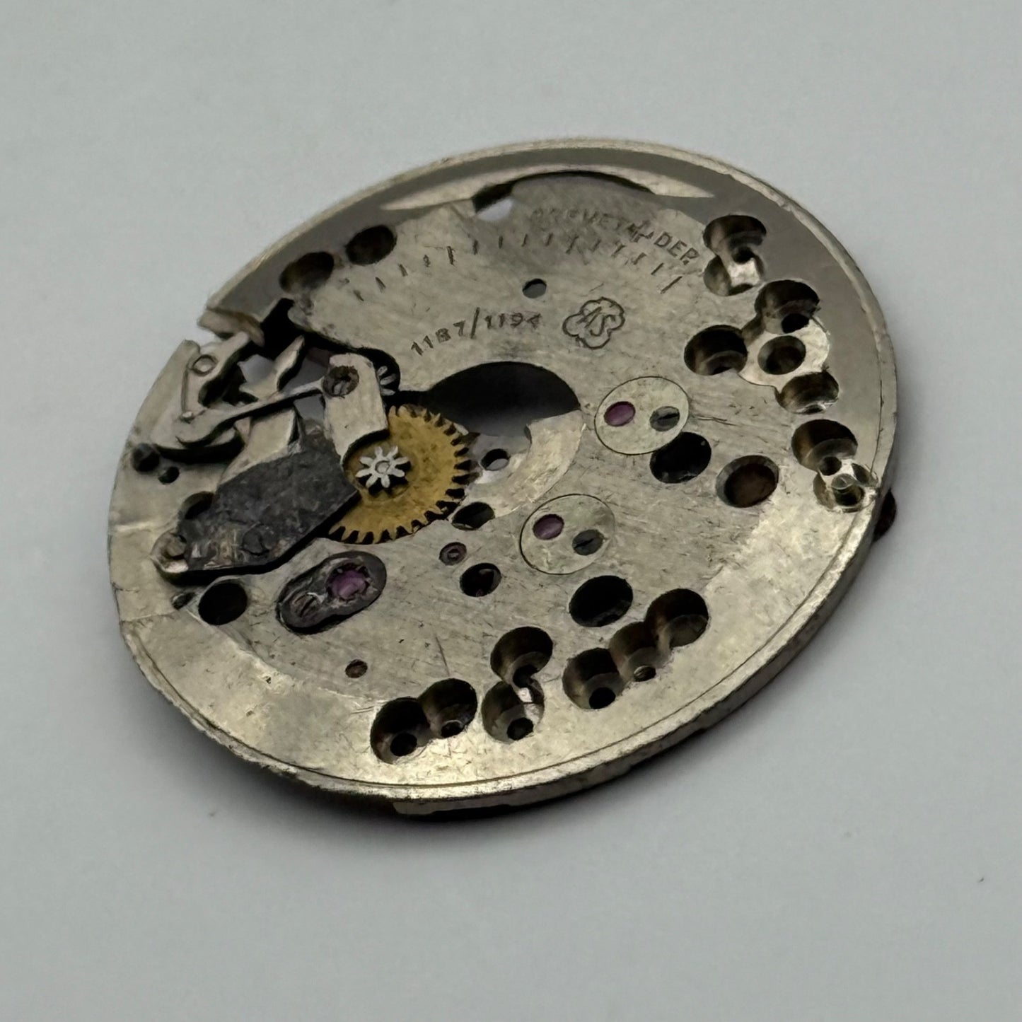AS 1187/1194 Watch Movement Main Plate Manual Wind Vintage Swiss Parts 25.9mm