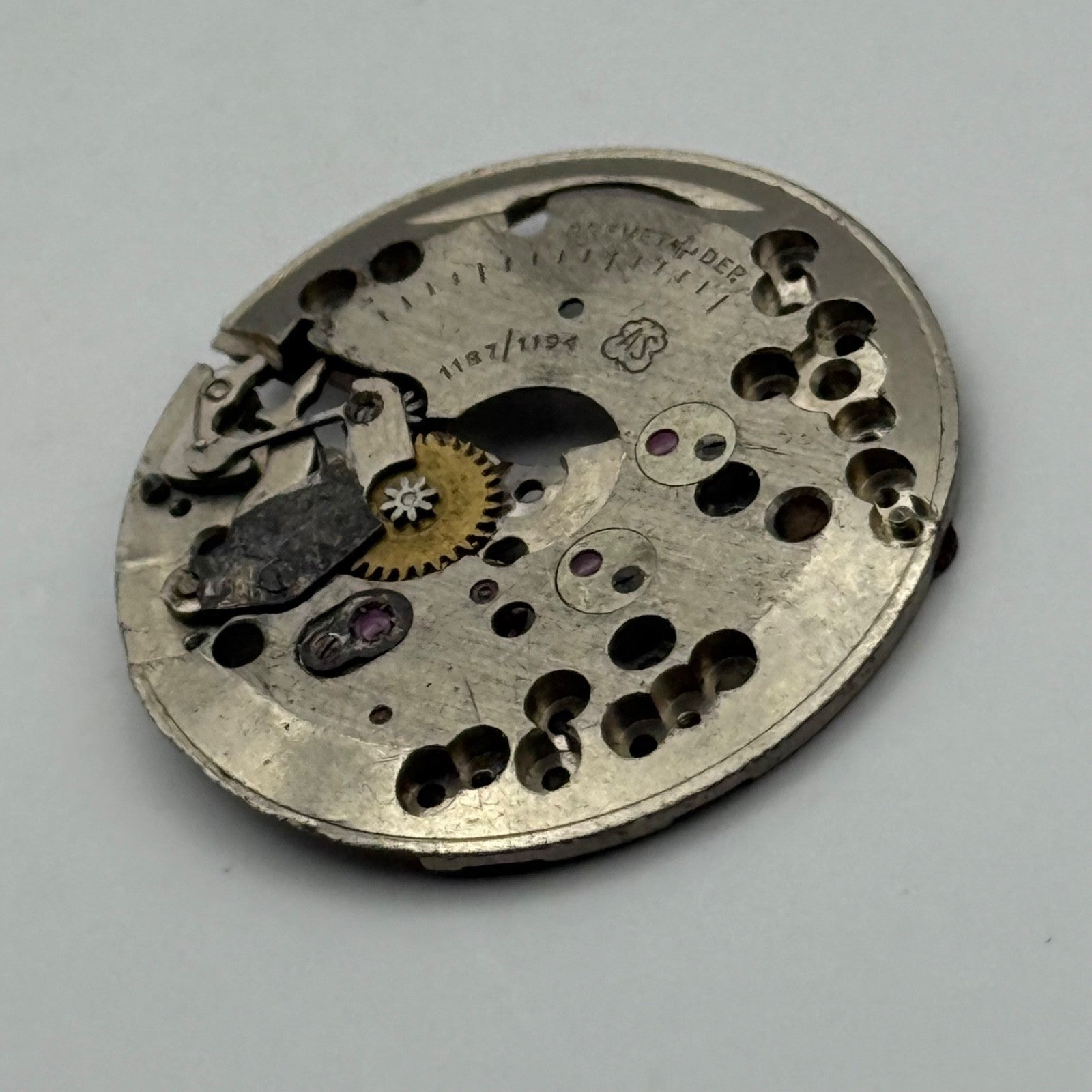 AS 1187/1194 Watch Movement Main Plate Manual Wind Vintage Swiss Parts 25.9mm