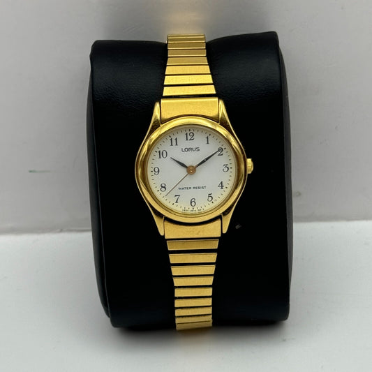 26mm Working Ladies Vintage Lorus V821-0660 Gold Plated Quartz Watch New Battery