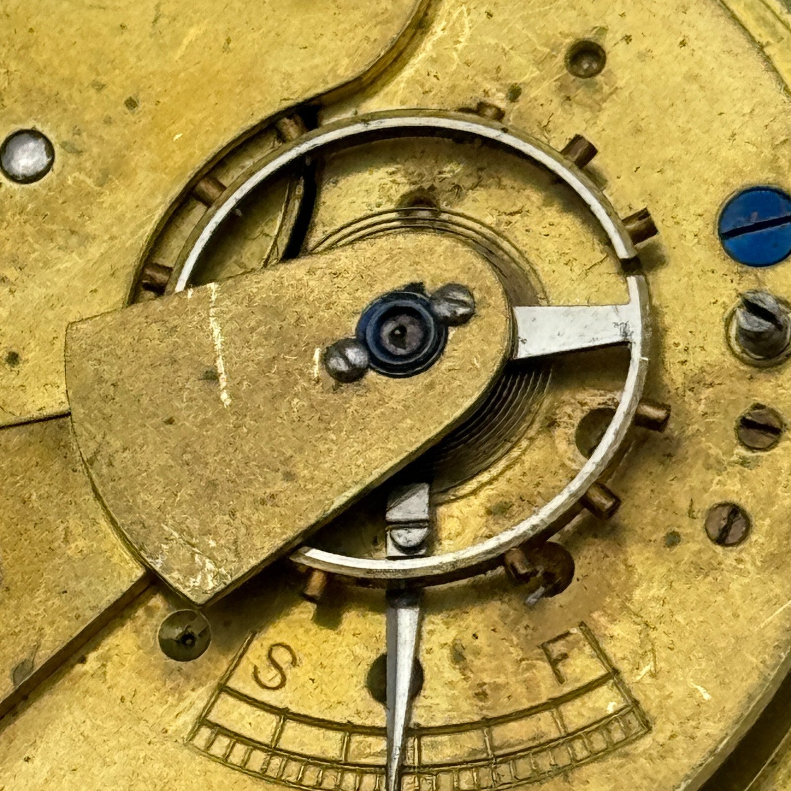 45mm Antique J W Johnston & Son Carlisle Key Wound Pocket Watch Movement PARTS