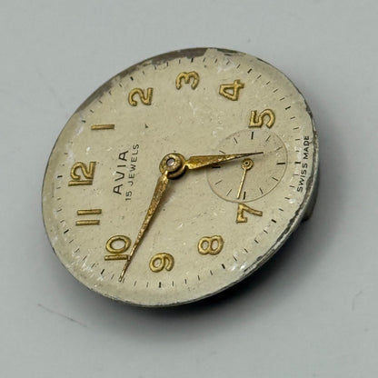 Avia AS 1123 1124 Watch Movement Manual Wind Vintage Swiss Parts Repair 23.5mm