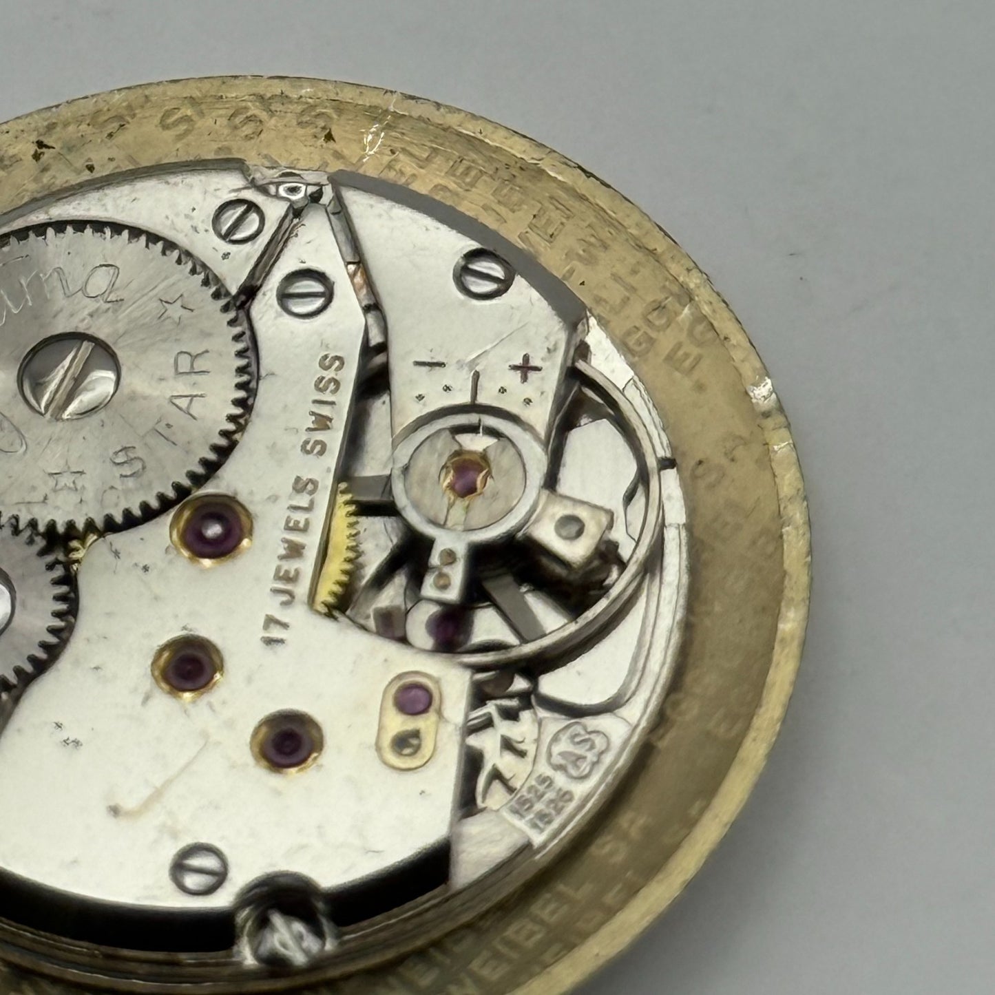 AS 1525 1526 Watch Movement Bentima Manual Wind Vintage Parts Repair 23.6mm