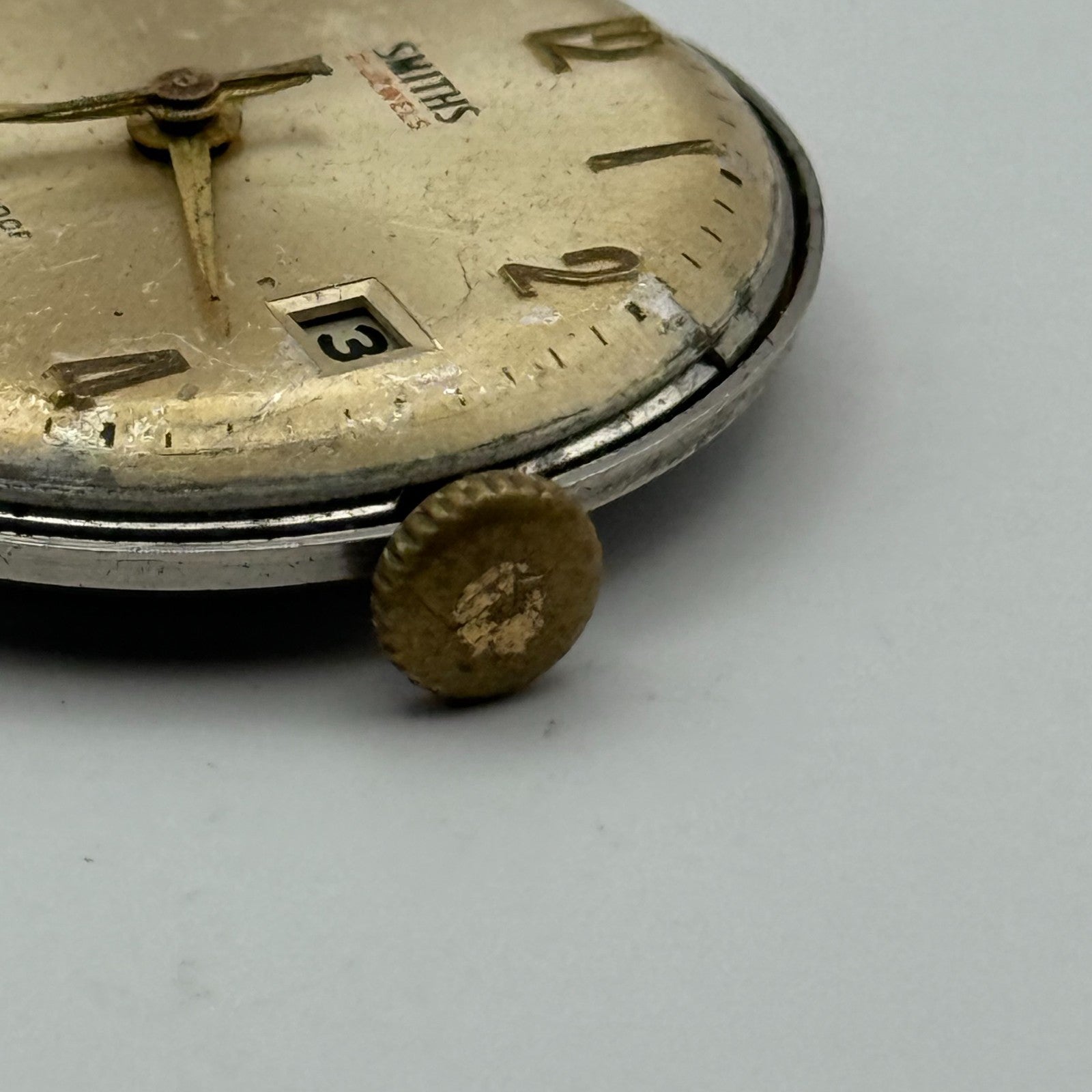 Smiths 21 Jewels Date Pointer Watch Movement Manual Wind Vintage Parts 30.4mm