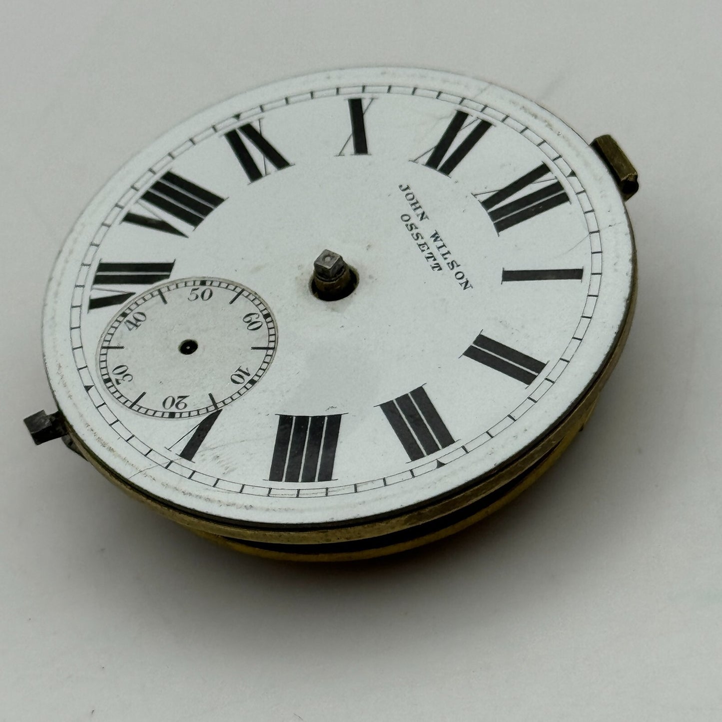 44.6mm Antique John Wilson Ossett Key Wound Pocket Watch Movement PARTS REPAIR