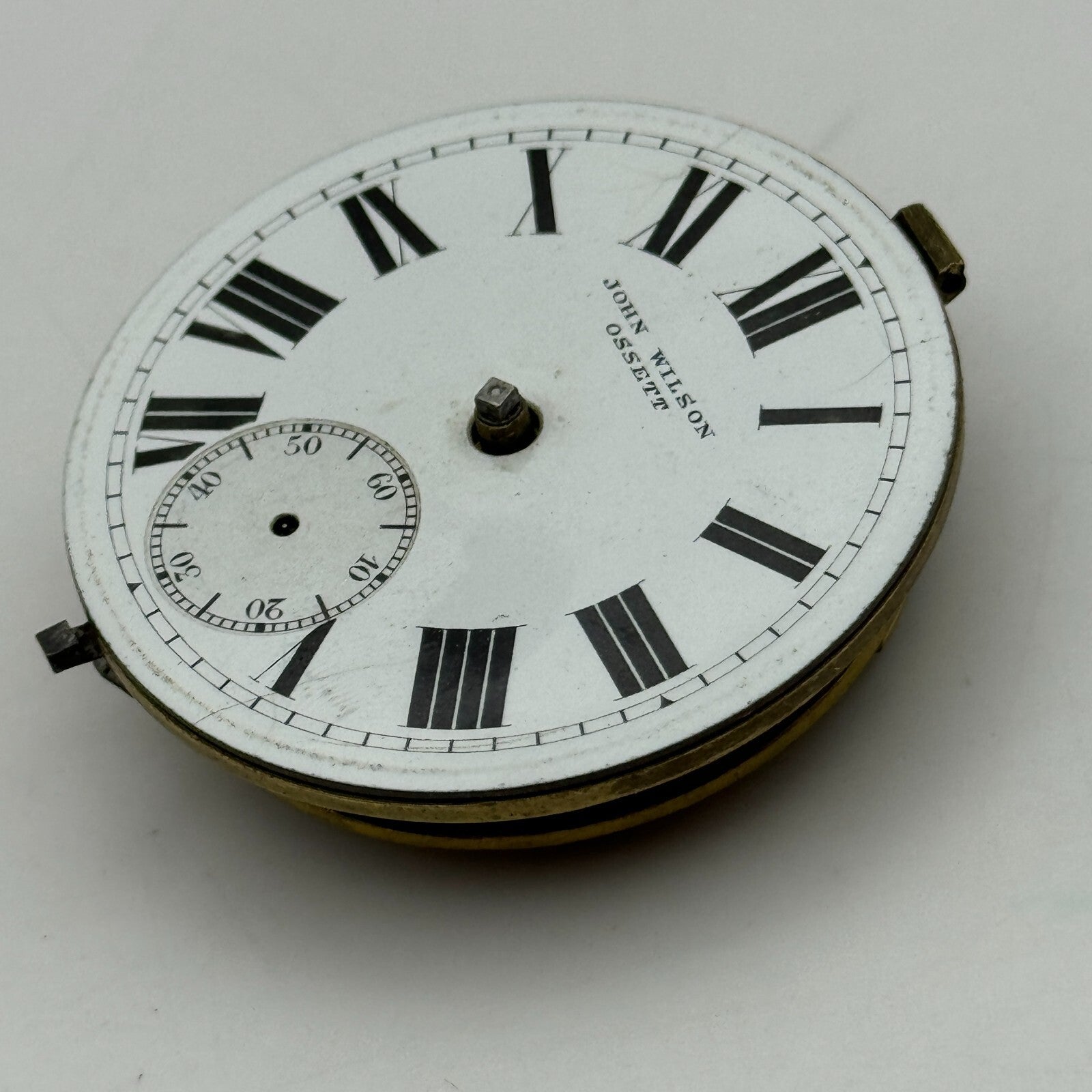 44.6mm Antique John Wilson Ossett Key Wound Pocket Watch Movement PARTS REPAIR