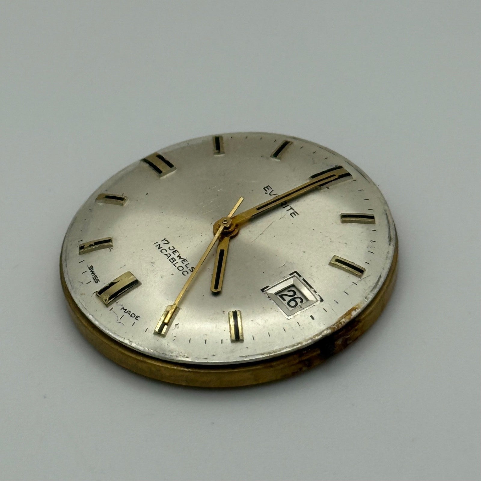 Everite ETA 2762 Manual Wind Date Dial Vintage Swiss Parts 30.4mm