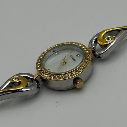 22mm Working Ladies Sekonda Two Tone Jewelled Quartz Japan Watch 6.75 Inches