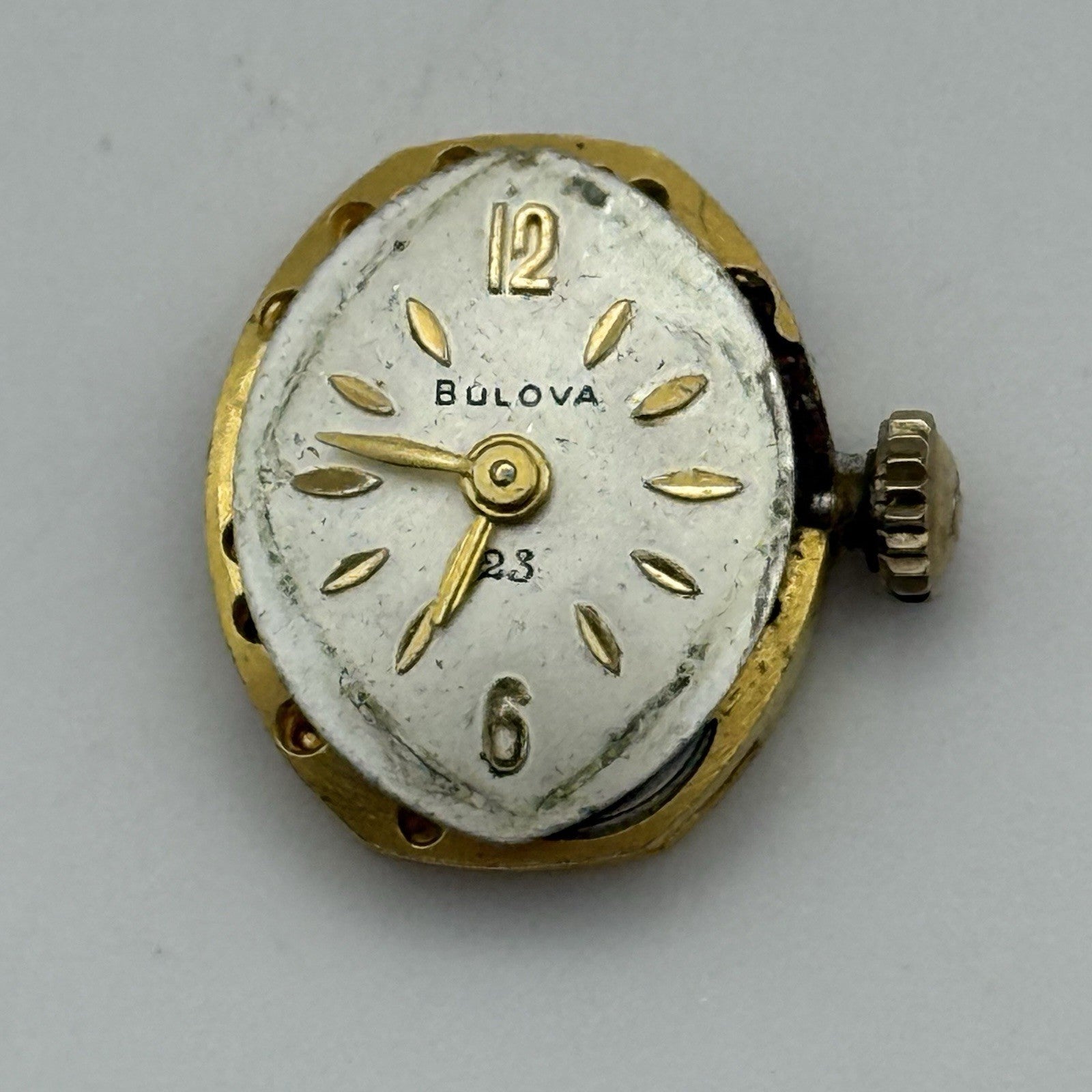 13.1mm Vintage Ladies Bulova 5AT Manual Wind Swiss Watch Movement PARTS REPAIR