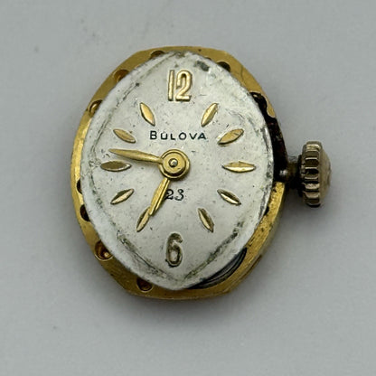 13.1mm Vintage Ladies Bulova 5AT Manual Wind Swiss Watch Movement PARTS REPAIR