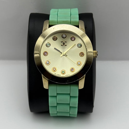 Working Ladies Jewelled Dial Rubber Strap 38mm Quartz Watch New Battery