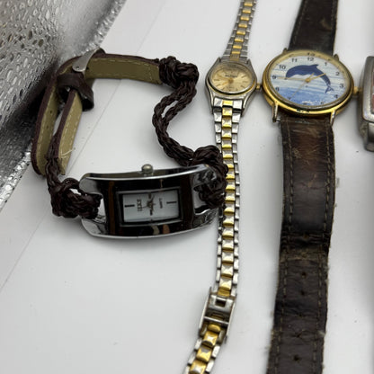 Bundle Of 16 Quartz Watches Modern / Vintage Untested Parts / Repair / Crafts