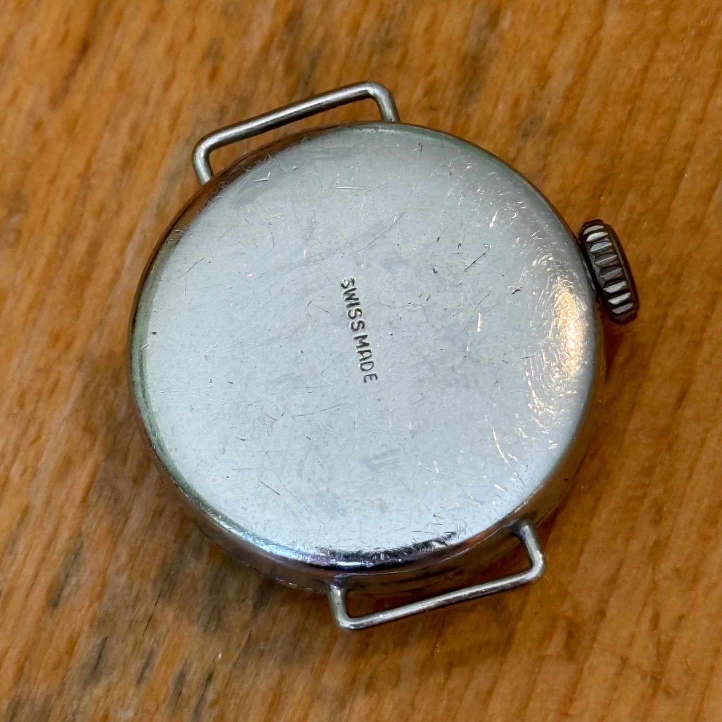 25mm Vintage Trench Style Manual Wind Swiss Made Red 12 Watch PARTS / REPAIR