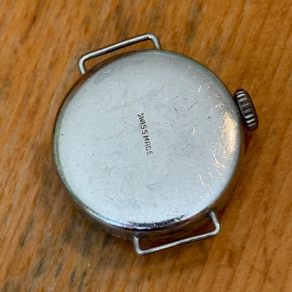 25mm Vintage Trench Style Manual Wind Swiss Made Red 12 Watch PARTS / REPAIR