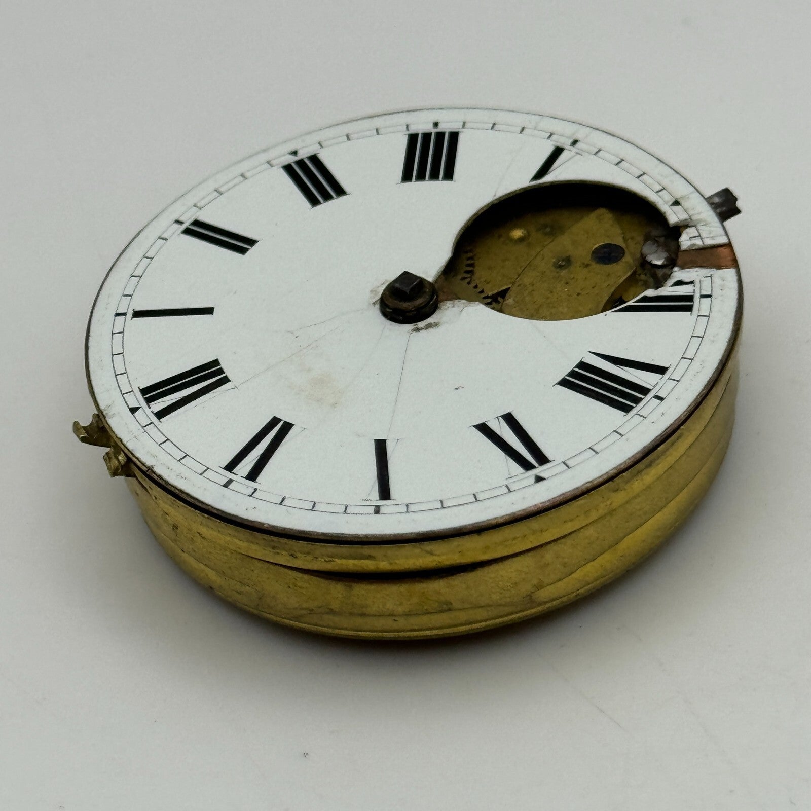 43mm Antique Unusual Nugent Wells & Son Newport Pocket Watch Movement PARTS