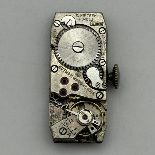 11mm Vintage Gotham UDCW 2520 Manual Wind Watch Movement PARTS REPAIR