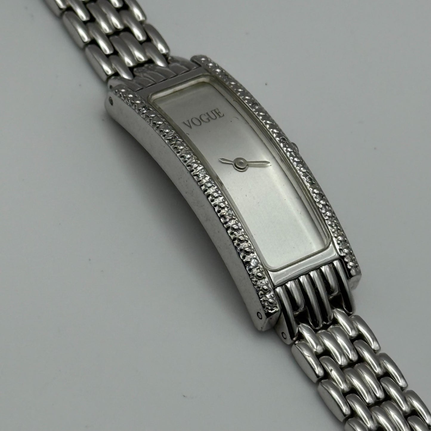 Vogue Ladies Quartz Watch Rectangular Silver Tone Bracelet 16mm PARTS REPAIR