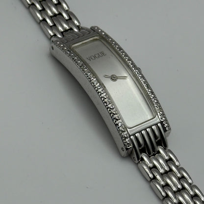 Vogue Ladies Quartz Watch Rectangular Silver Tone Bracelet 16mm PARTS REPAIR