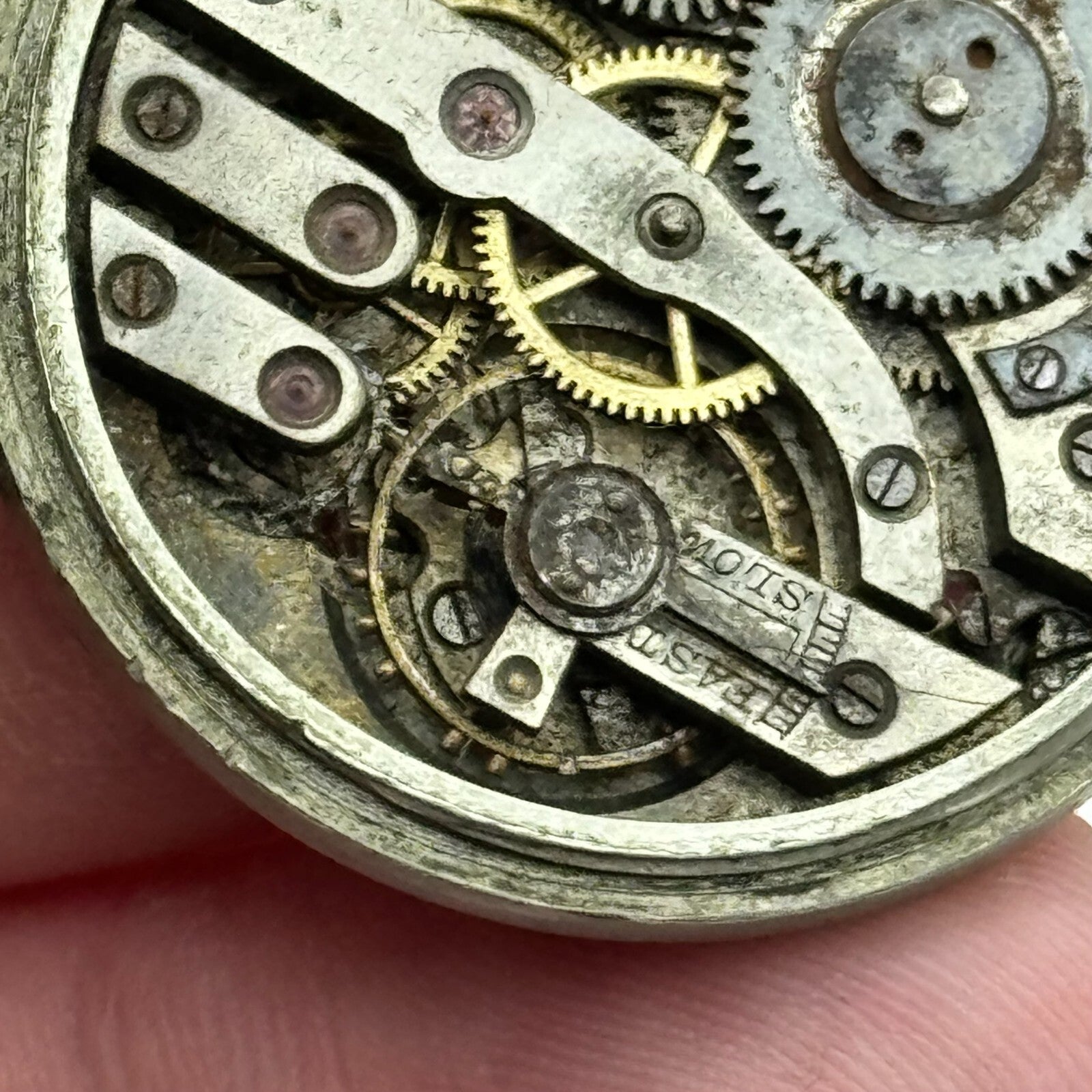 33.6mm Unidentified 15 Jewels Men's Trench Watch Movement Manual Wind PARTS
